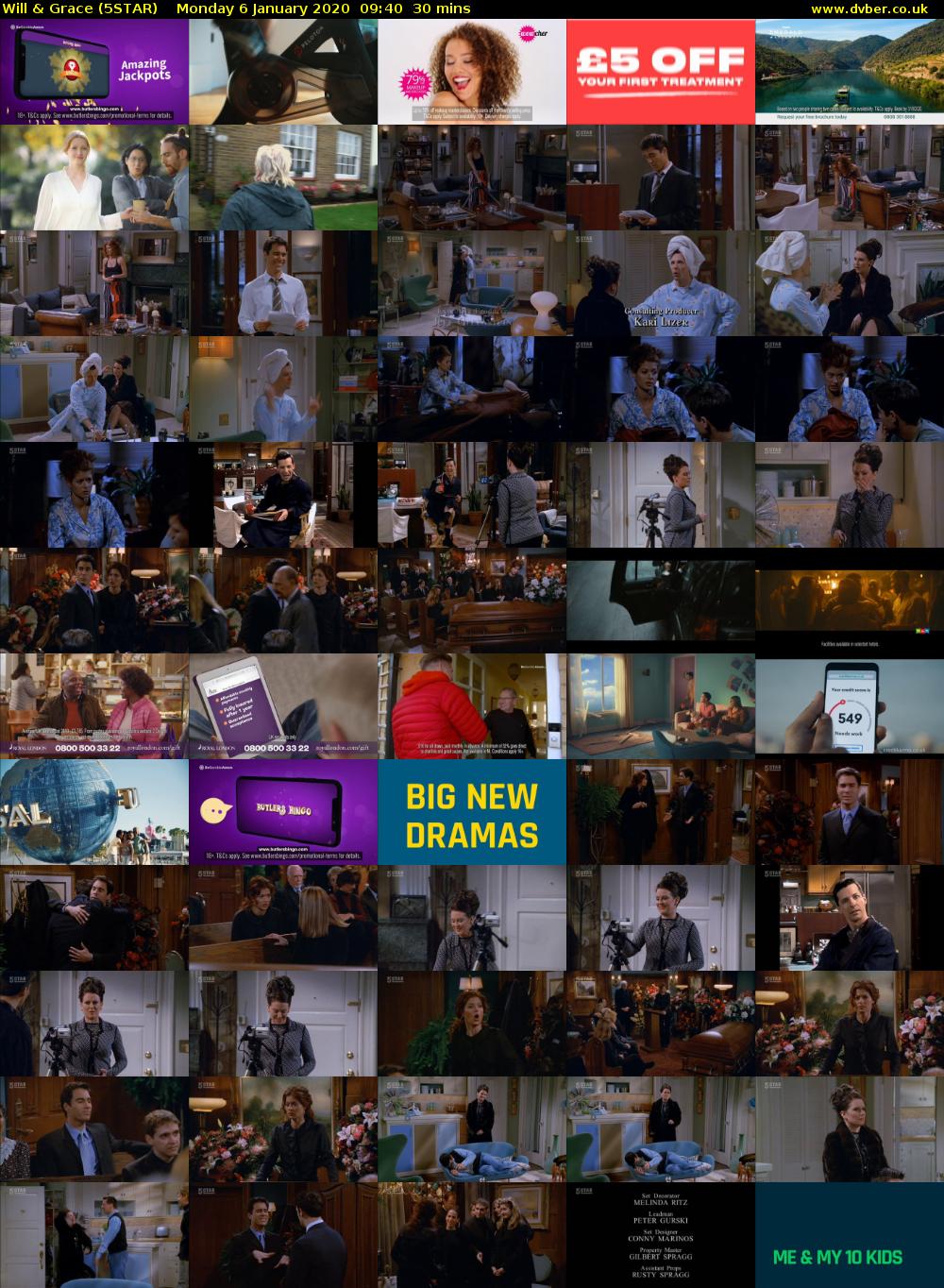 Will & Grace (5STAR) Monday 6 January 2020 09:40 - 10:10