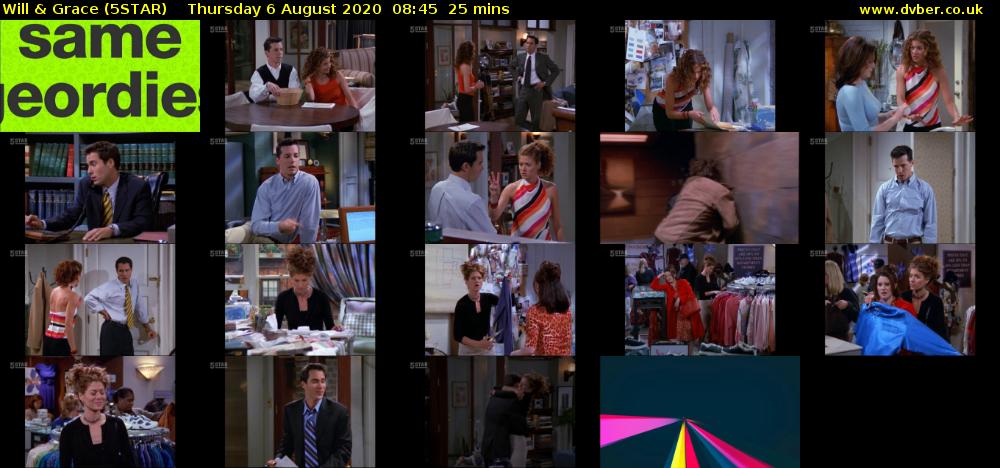Will & Grace (5STAR) Thursday 6 August 2020 08:45 - 09:10