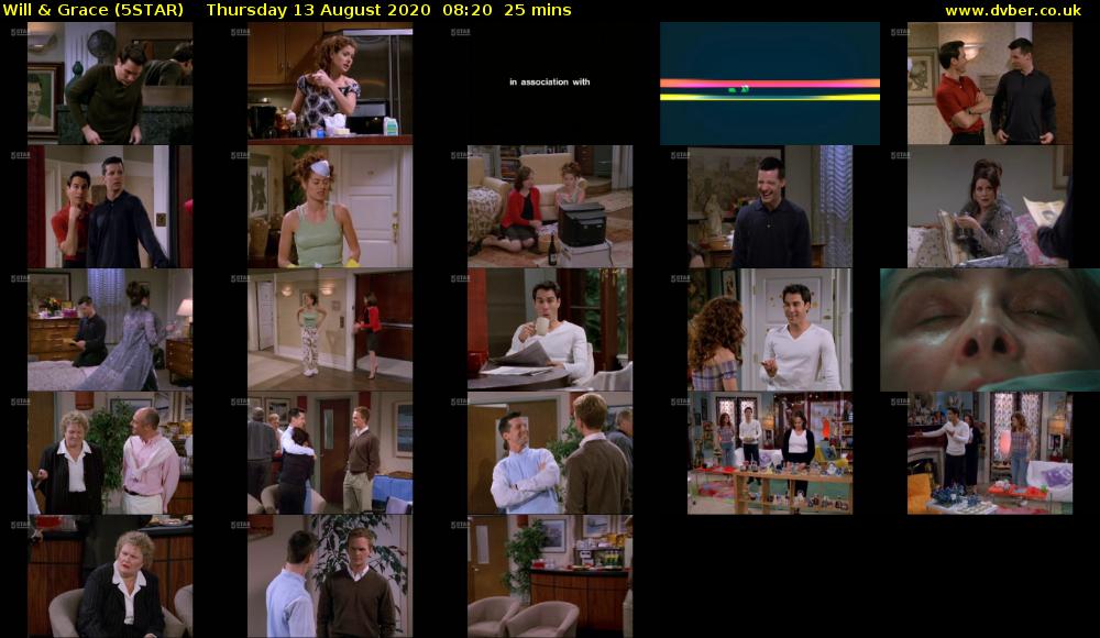 Will & Grace (5STAR) Thursday 13 August 2020 08:20 - 08:45