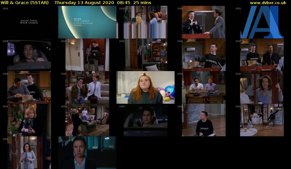 Will & Grace (5STAR) Thursday 13 August 2020 08:45 - 09:10