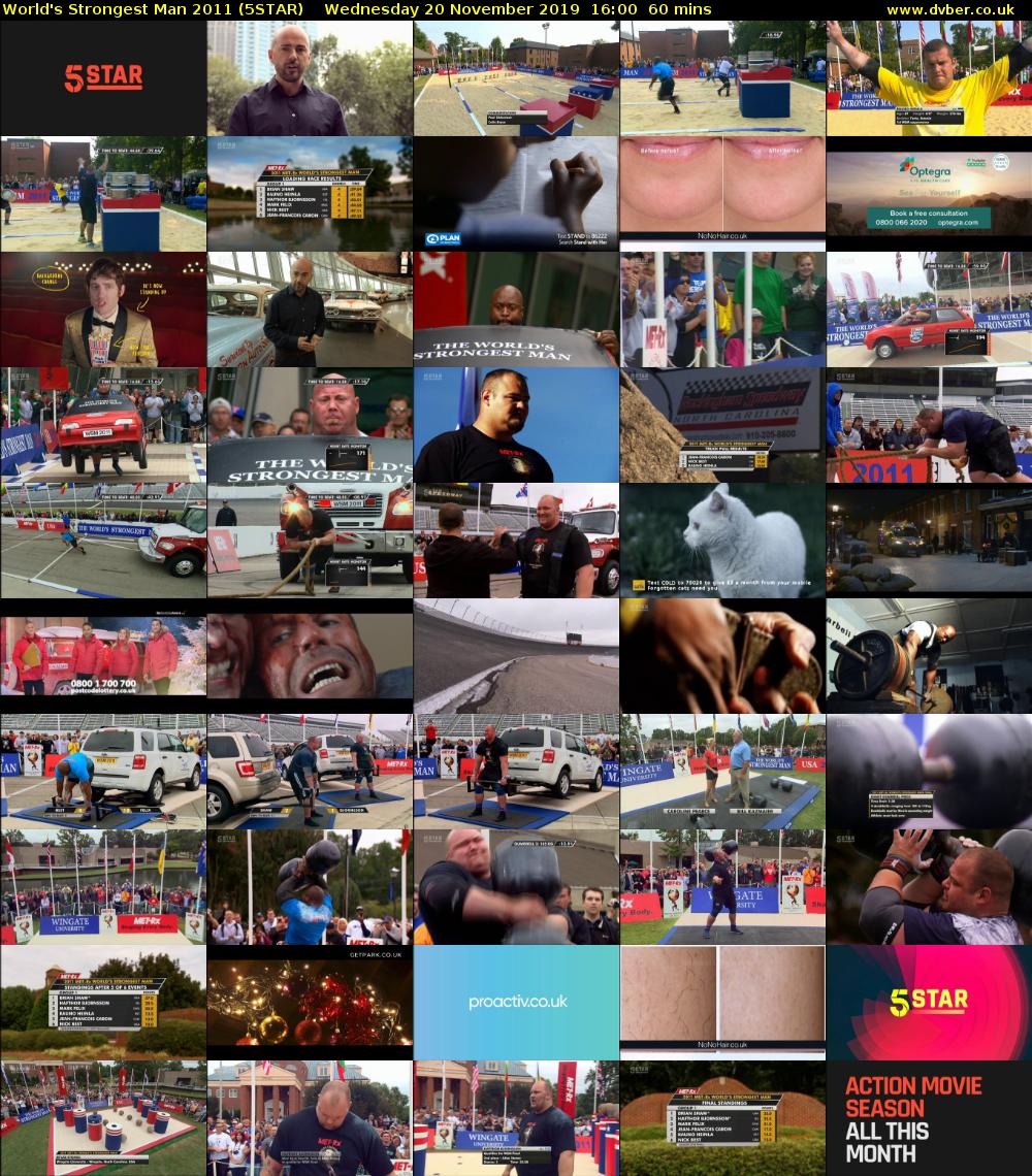 World's Strongest Man 2011 (5STAR) Wednesday 20 November 2019 16:00 - 17:00