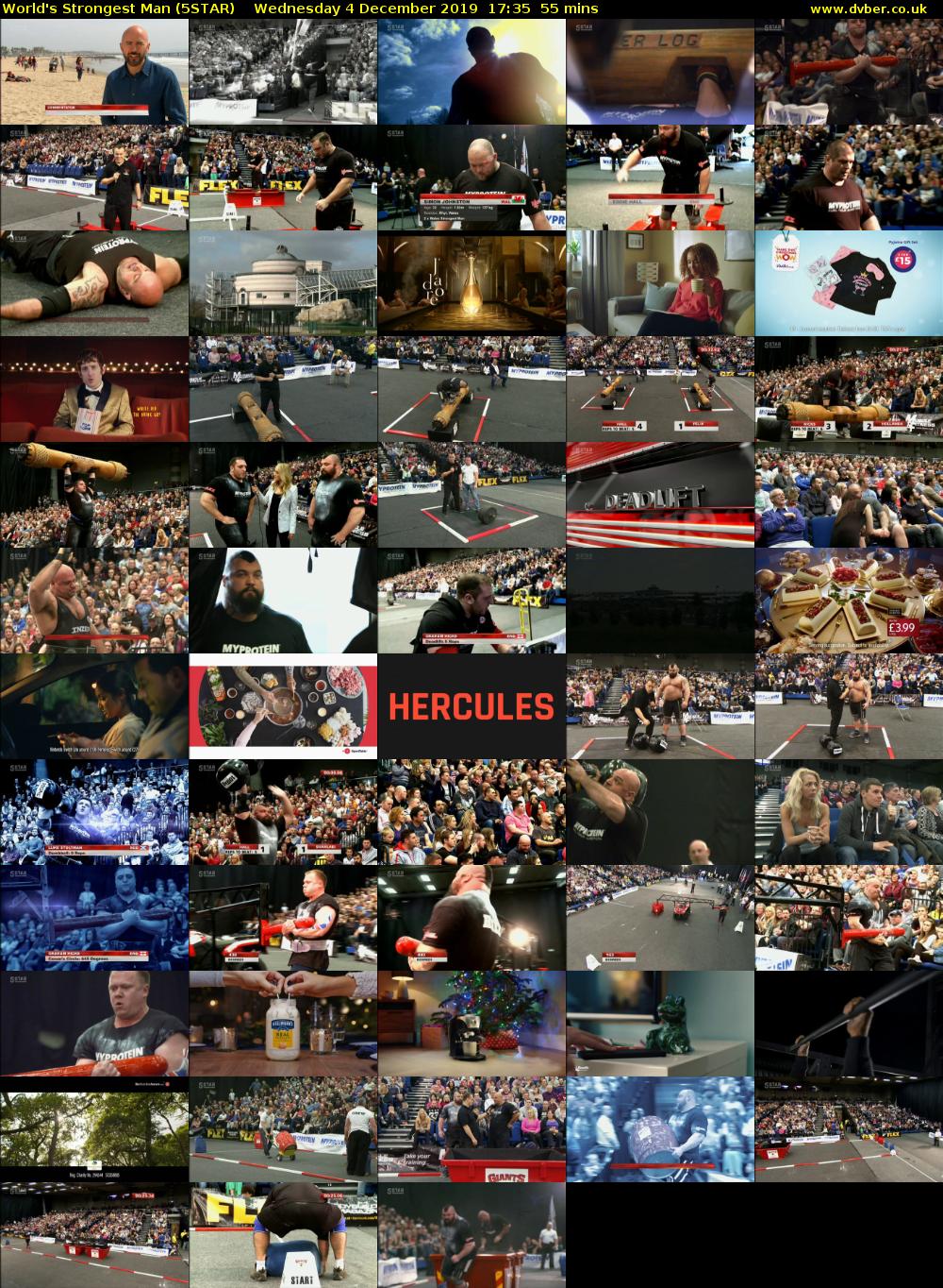 World's Strongest Man (5STAR) Wednesday 4 December 2019 17:35 - 18:30