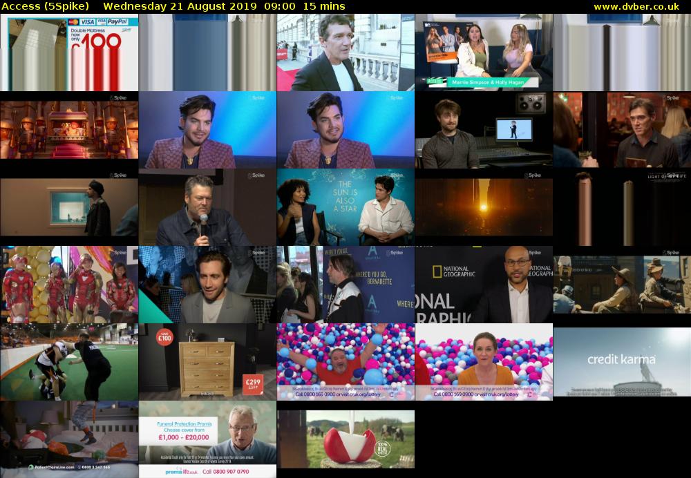 Access (5Spike) Wednesday 21 August 2019 09:00 - 09:15