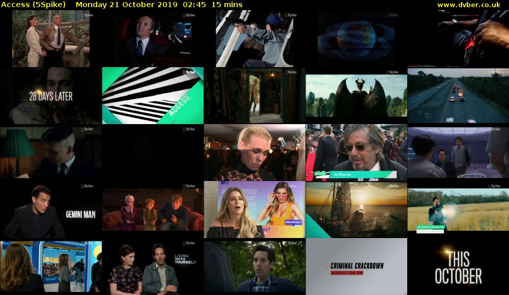 Access (5Spike) Monday 21 October 2019 02:45 - 03:00