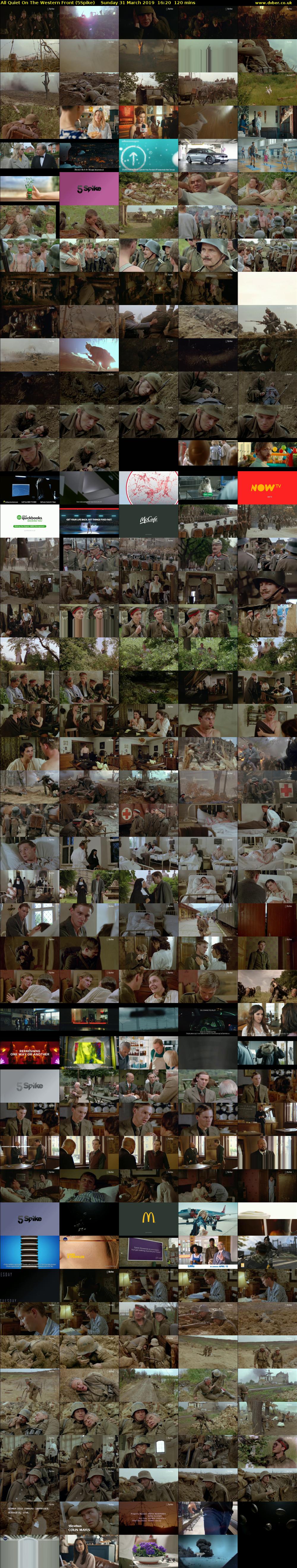 All Quiet On The Western Front (5Spike) Sunday 31 March 2019 16:20 - 18:20