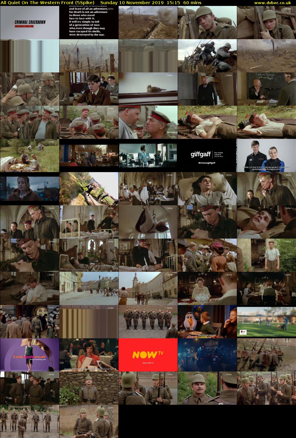 All Quiet On The Western Front (5Spike) Sunday 10 November 2019 15:15 - 16:15
