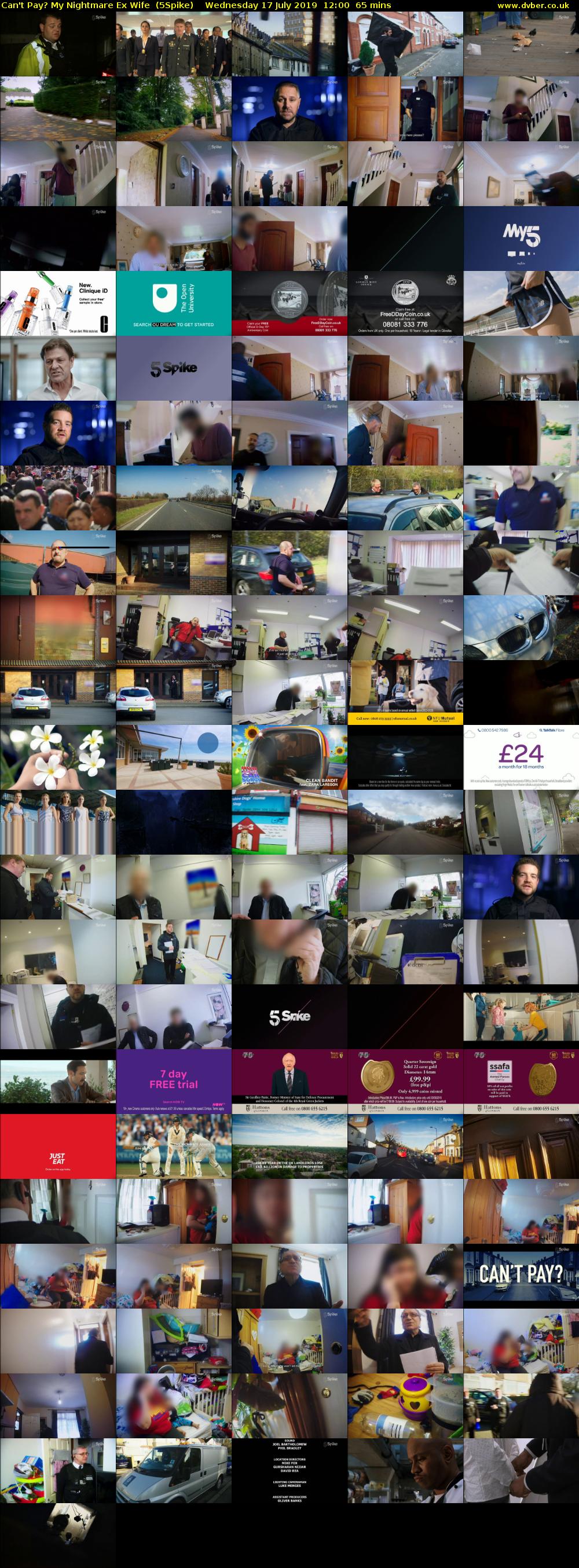 Can't Pay? My Nightmare Ex Wife  (5Spike) Wednesday 17 July 2019 12:00 - 13:05