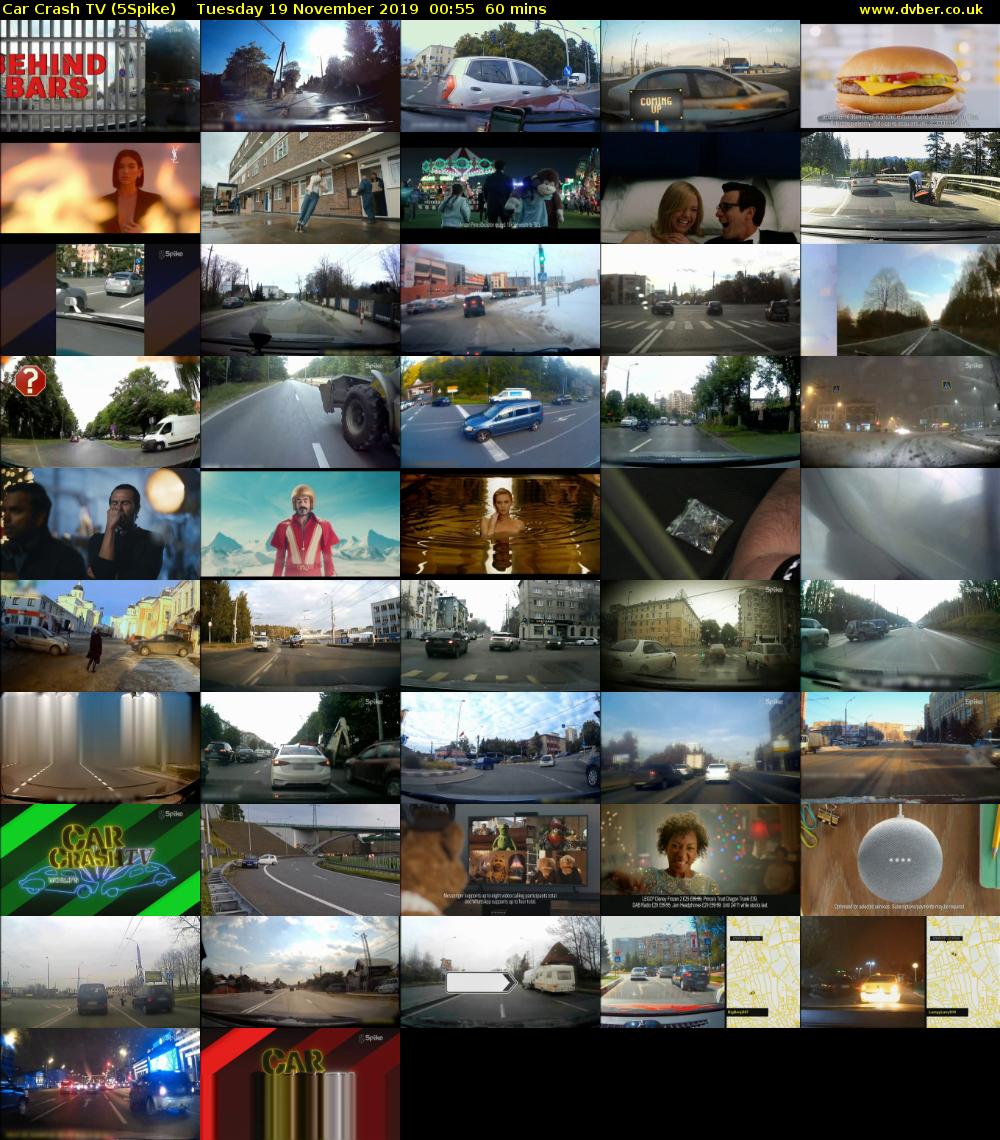 Car Crash TV (5Spike) Tuesday 19 November 2019 00:55 - 01:55