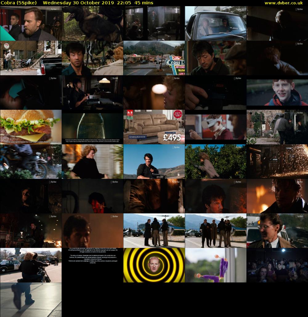 Cobra (5Spike) Wednesday 30 October 2019 22:05 - 22:50