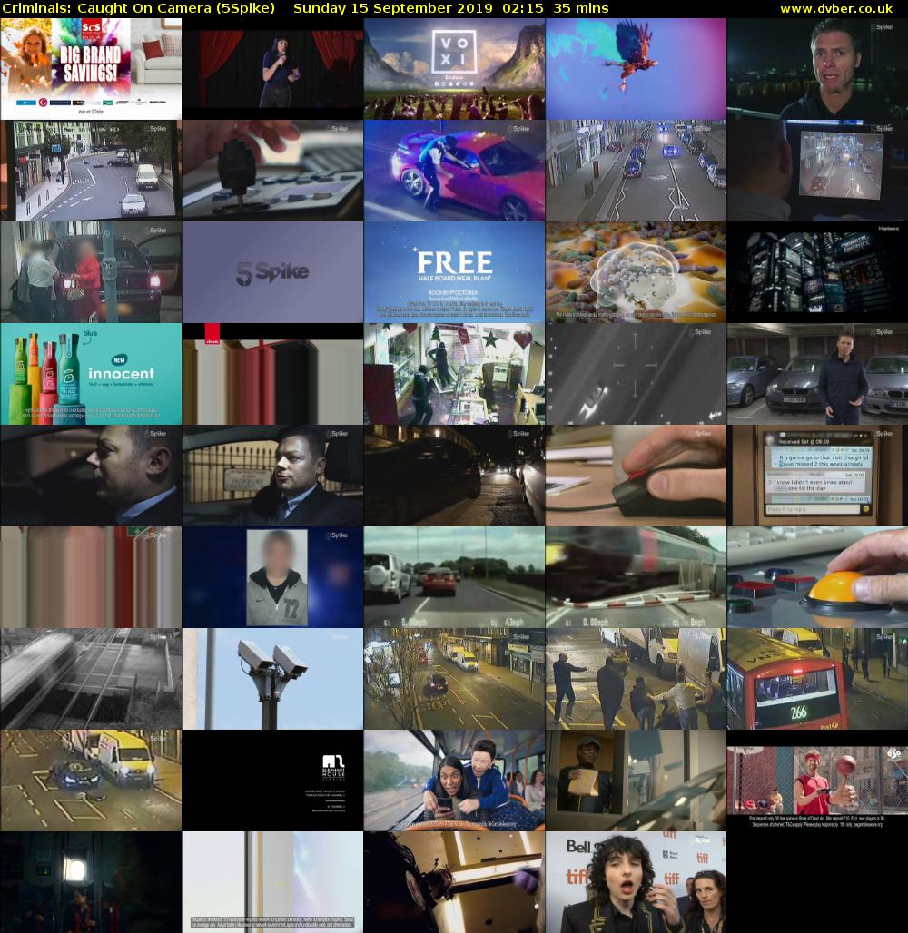 Criminals: Caught On Camera (5Spike) Sunday 15 September 2019 02:15 - 02:50