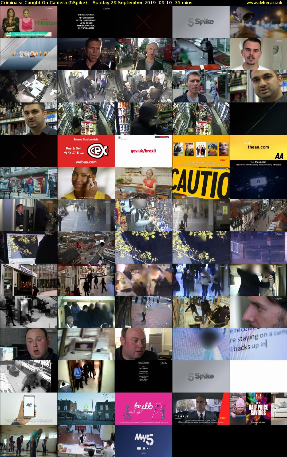 Criminals: Caught On Camera (5Spike) Sunday 29 September 2019 09:10 - 09:45