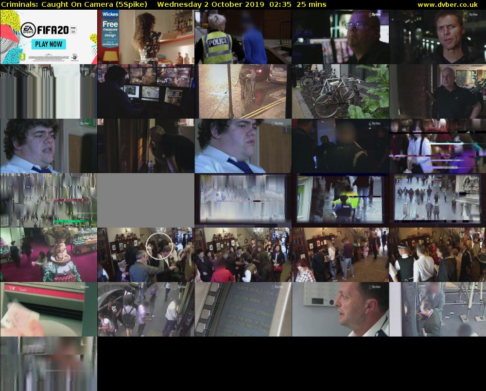 Criminals: Caught On Camera (5Spike) Wednesday 2 October 2019 02:35 - 03:00