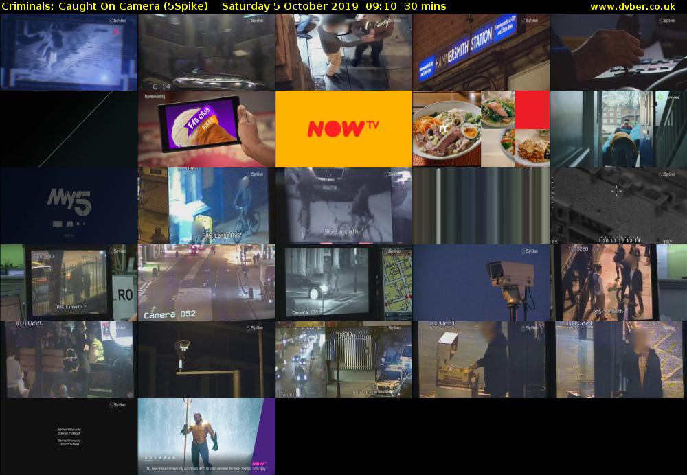 Criminals: Caught On Camera (5Spike) Saturday 5 October 2019 09:10 - 09:40
