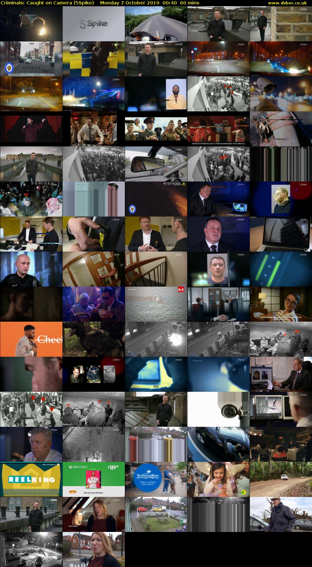 Criminals: Caught On Camera (5Spike) Monday 7 October 2019 00:40 - 01:40