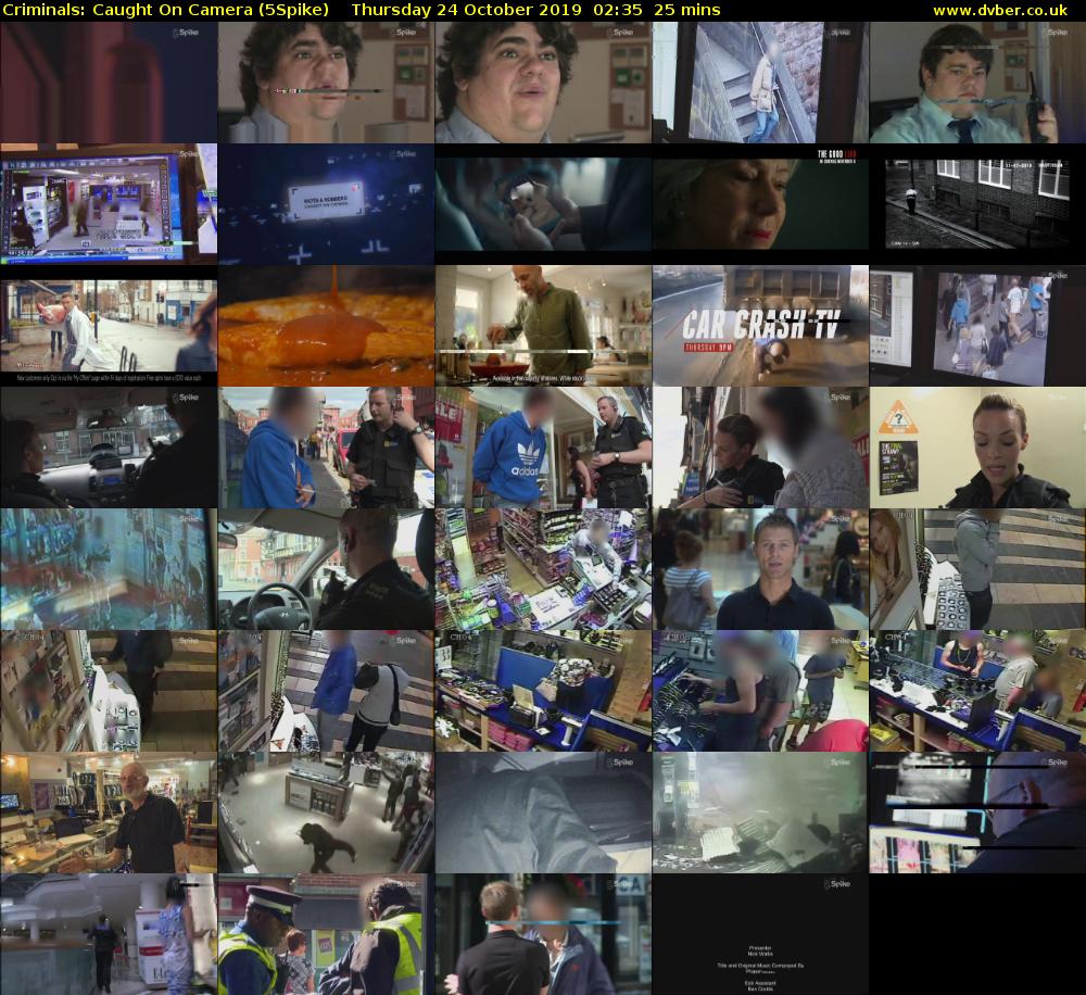 Criminals: Caught On Camera (5Spike) Thursday 24 October 2019 02:35 - 03:00