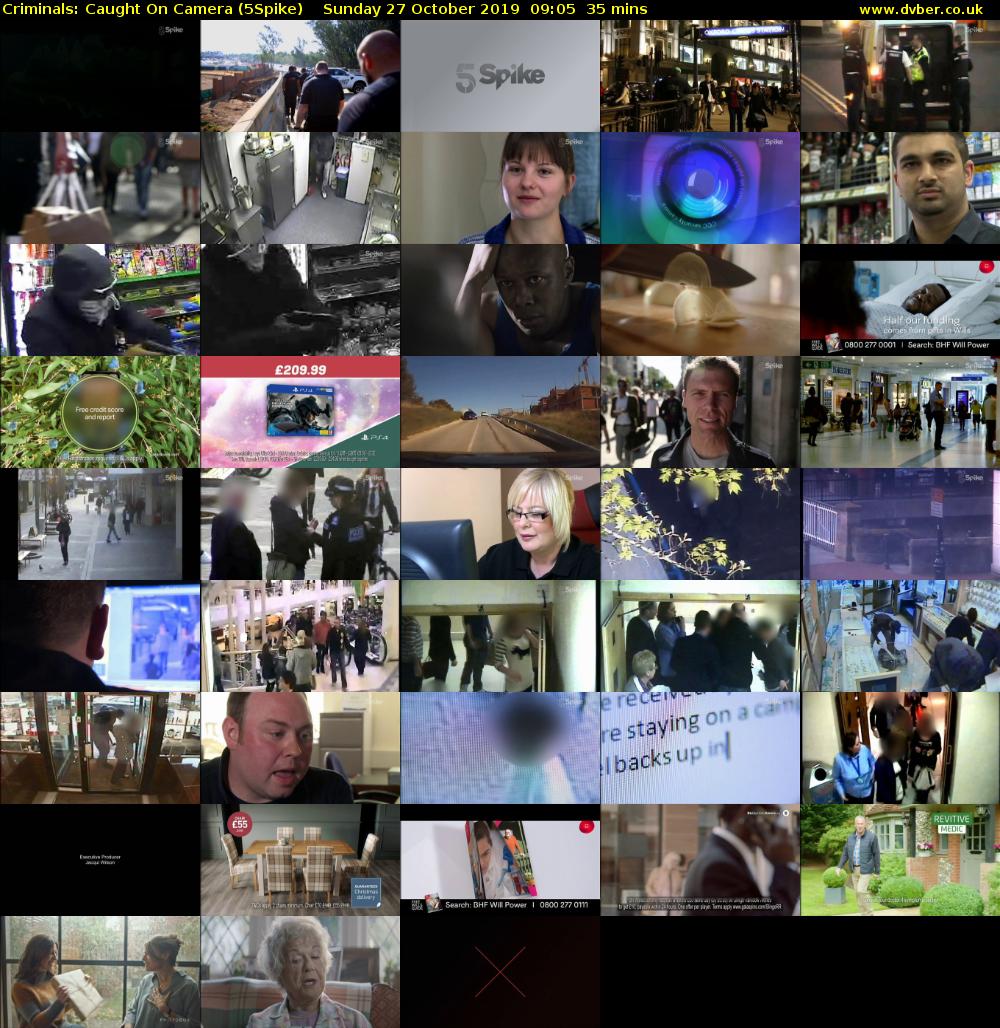 Criminals: Caught On Camera (5Spike) Sunday 27 October 2019 09:05 - 09:40