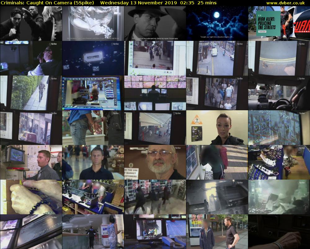 Criminals: Caught On Camera (5Spike) Wednesday 13 November 2019 02:35 - 03:00