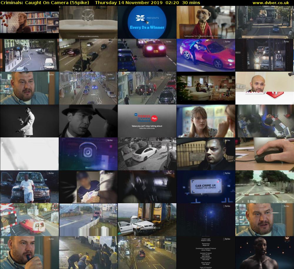 Criminals: Caught On Camera (5Spike) Thursday 14 November 2019 02:20 - 02:50