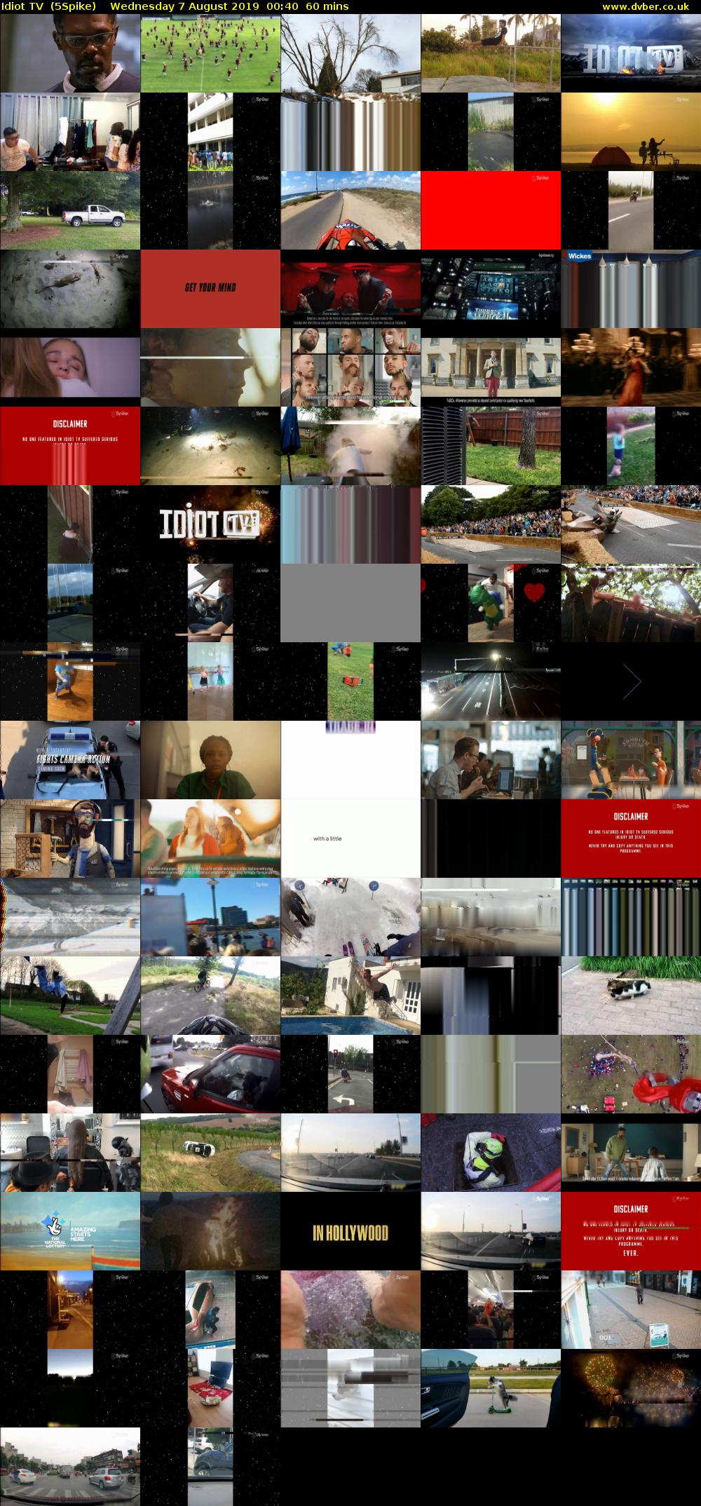 Idiot TV  (5Spike) Wednesday 7 August 2019 00:40 - 01:40