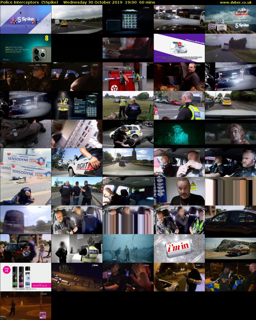 Police Interceptors  (5Spike) Wednesday 30 October 2019 19:00 - 20:00