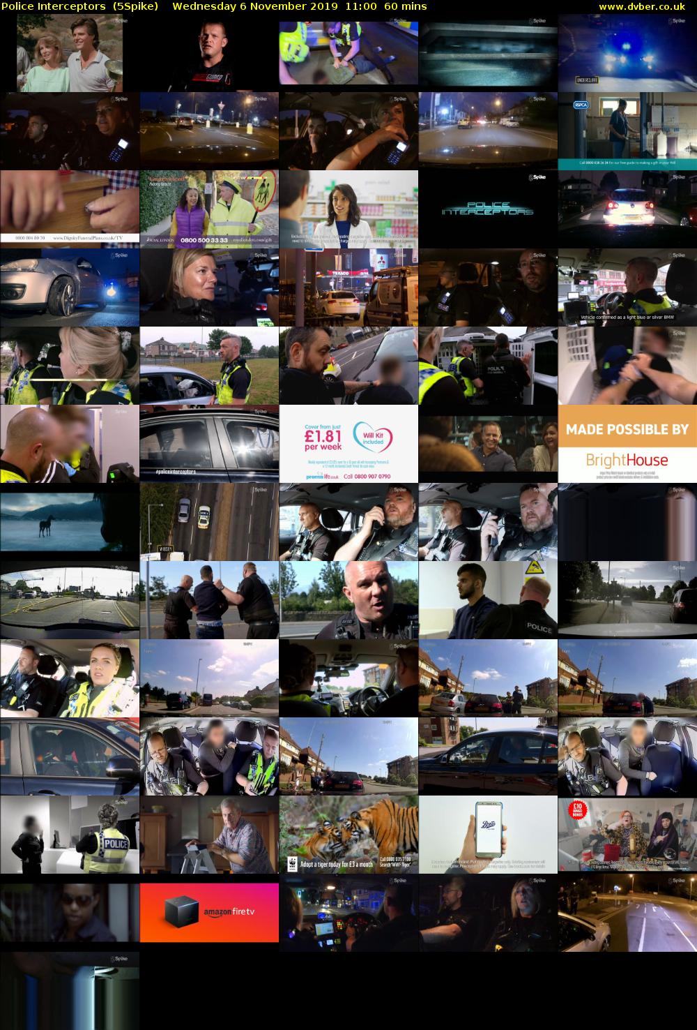 Police Interceptors  (5Spike) Wednesday 6 November 2019 11:00 - 12:00