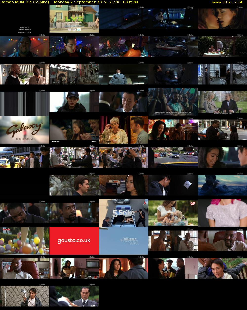 Romeo Must Die (5Spike) Monday 2 September 2019 21:00 - 22:00