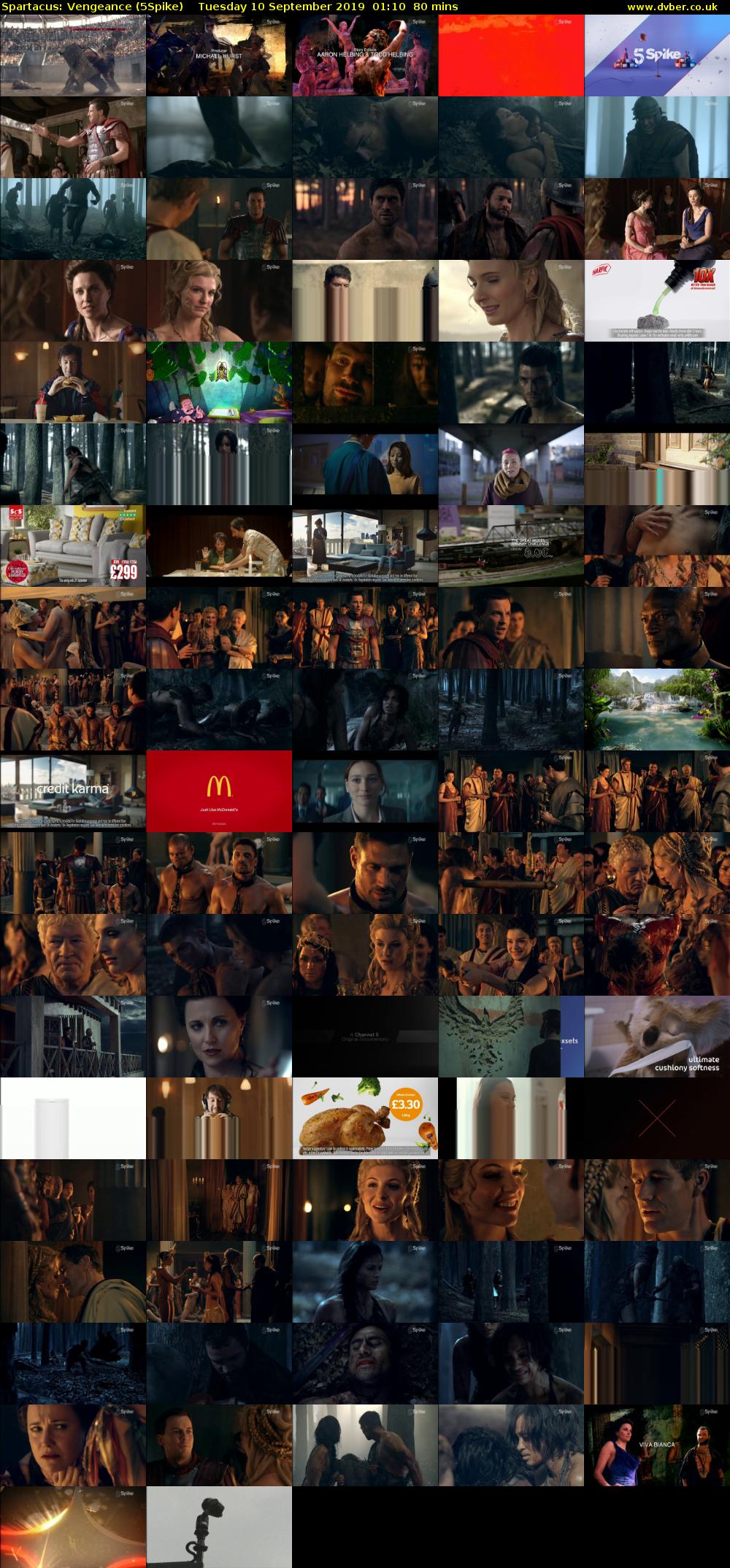 Spartacus: Vengeance (5Spike) Tuesday 10 September 2019 01:10 - 02:30