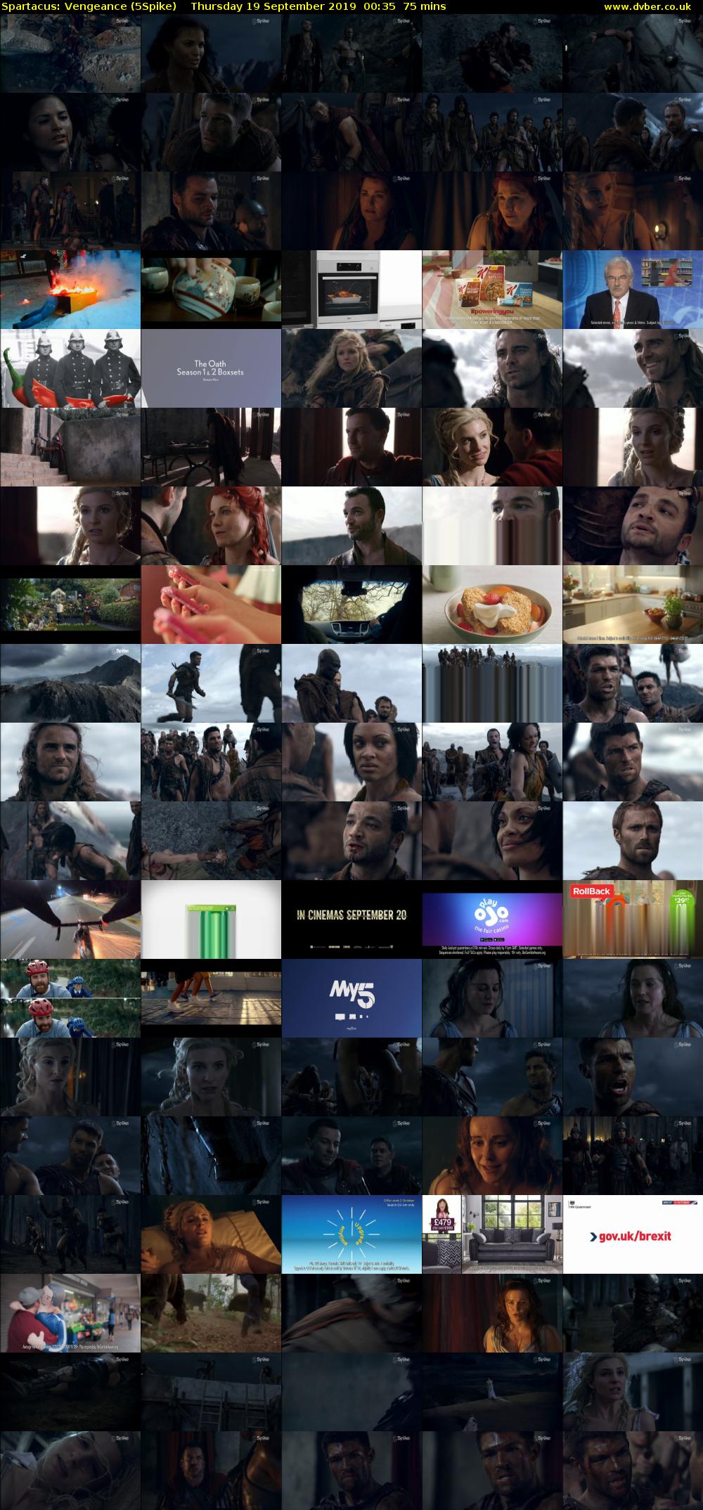 Spartacus: Vengeance (5Spike) Thursday 19 September 2019 00:35 - 01:50