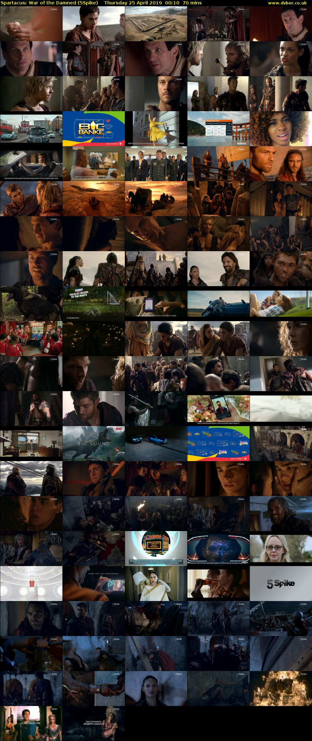 Spartacus: War of The Damned (5Spike) Thursday 25 April 2019 00:10 - 01:20