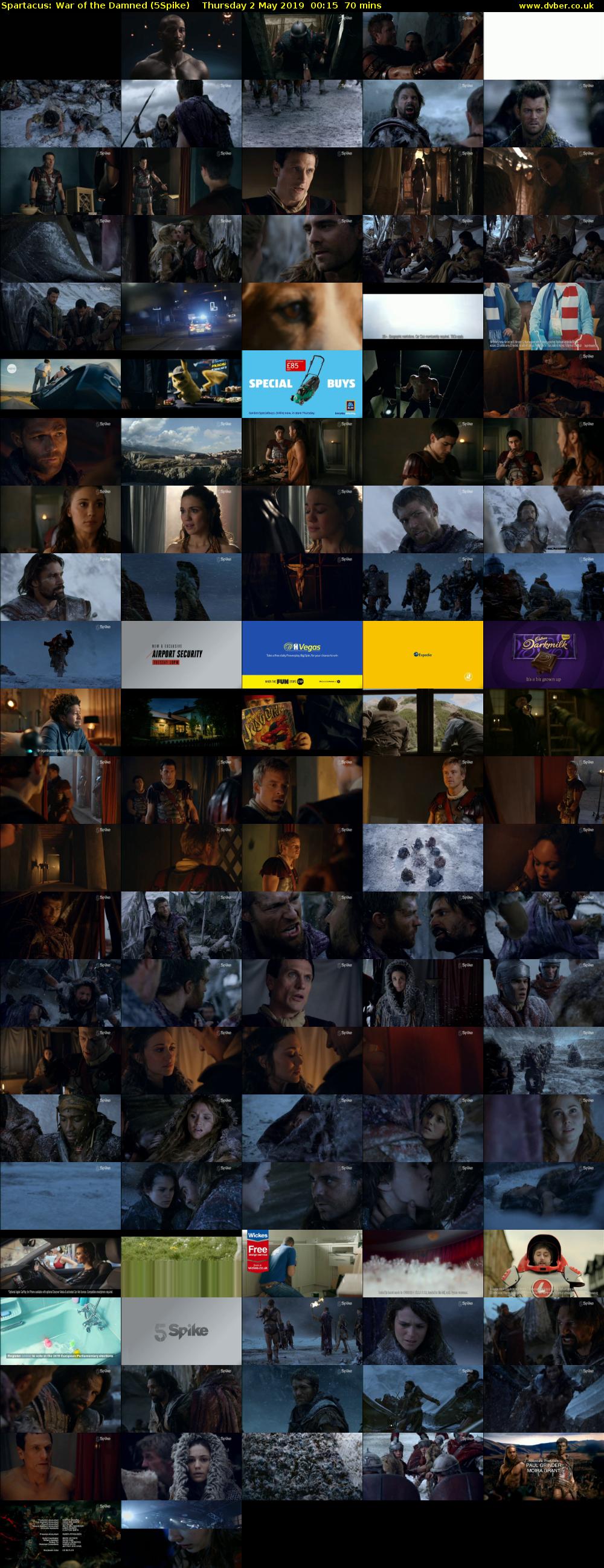 Spartacus: War of The Damned (5Spike) Thursday 2 May 2019 00:15 - 01:25