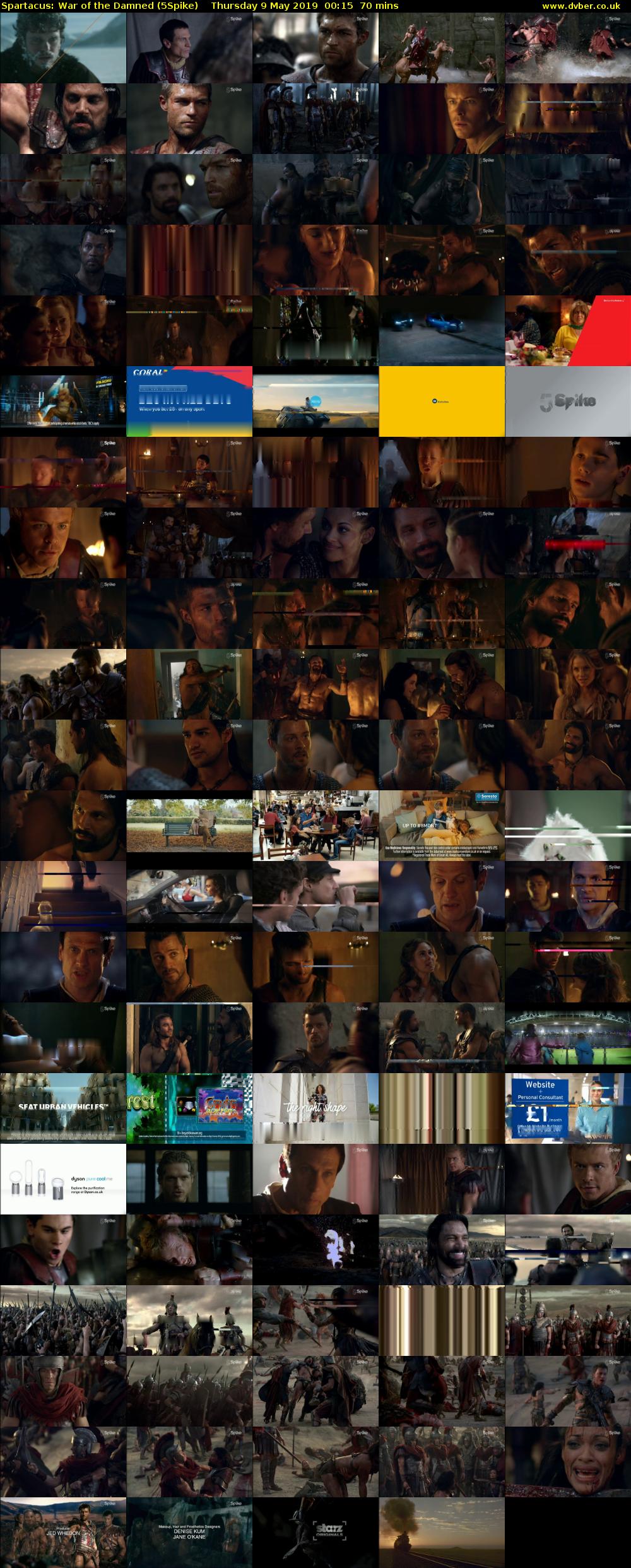 Spartacus: War of The Damned (5Spike) Thursday 9 May 2019 00:15 - 01:25