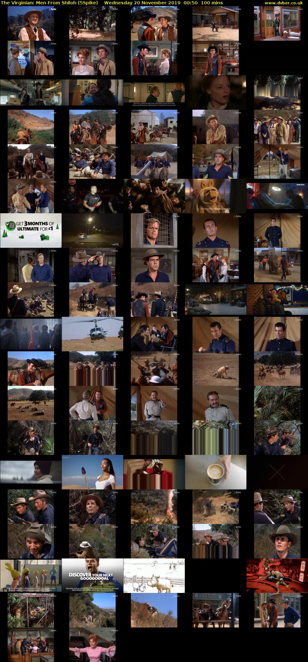 The Virginian: Men From Shiloh (5Spike) Wednesday 20 November 2019 00:50 - 02:30