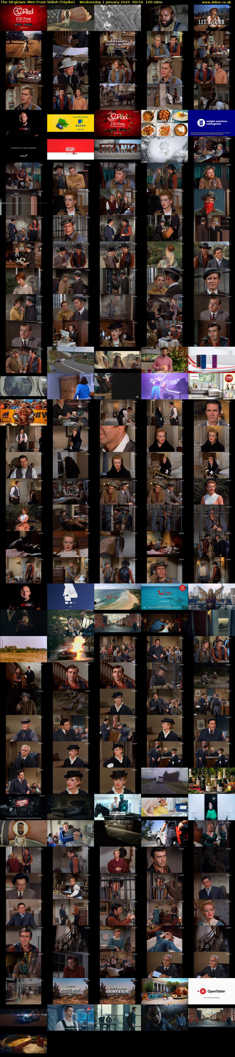 The Virginian: Men From Shiloh (5Spike) Wednesday 1 January 2020 00:50 - 02:30