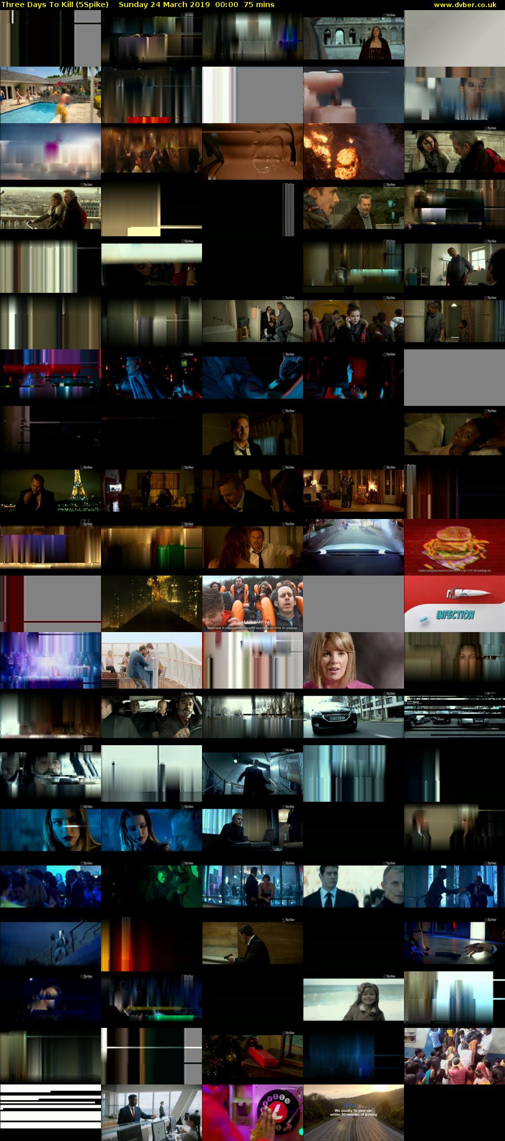 Three Days To Kill (5Spike) Sunday 24 March 2019 00:00 - 01:15