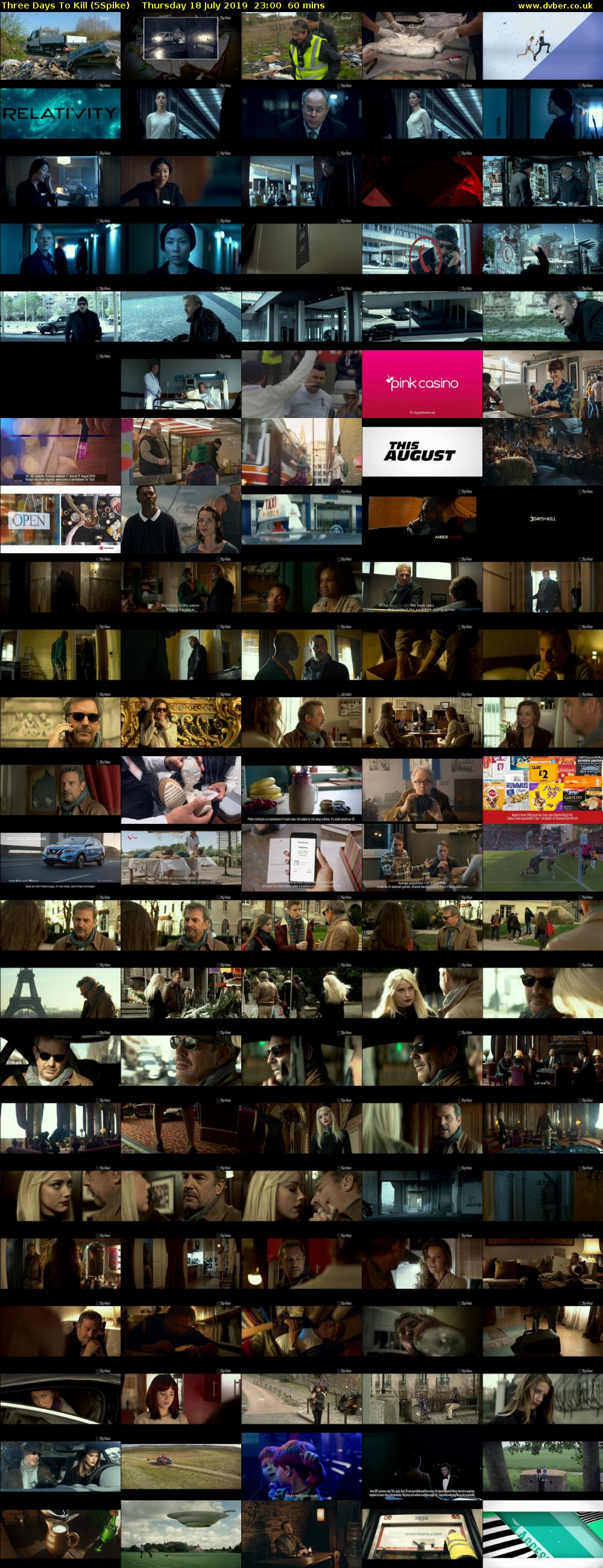 Three Days To Kill (5Spike) Thursday 18 July 2019 23:00 - 00:00