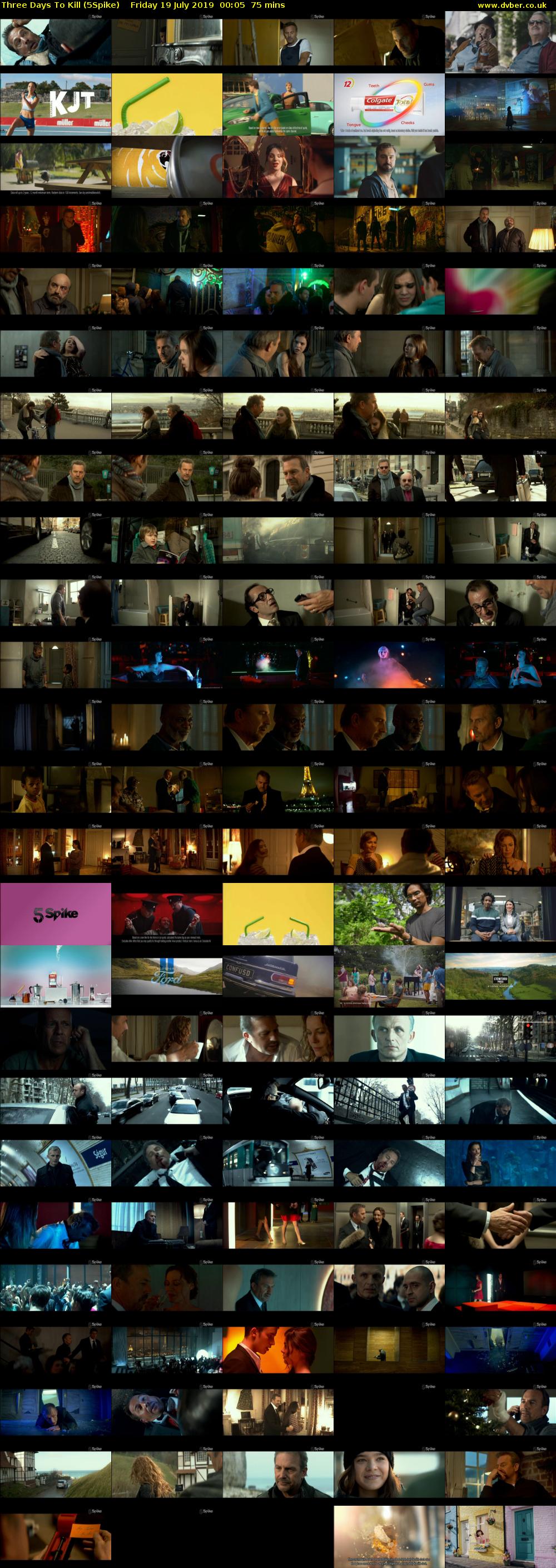 Three Days To Kill (5Spike) Friday 19 July 2019 00:05 - 01:20
