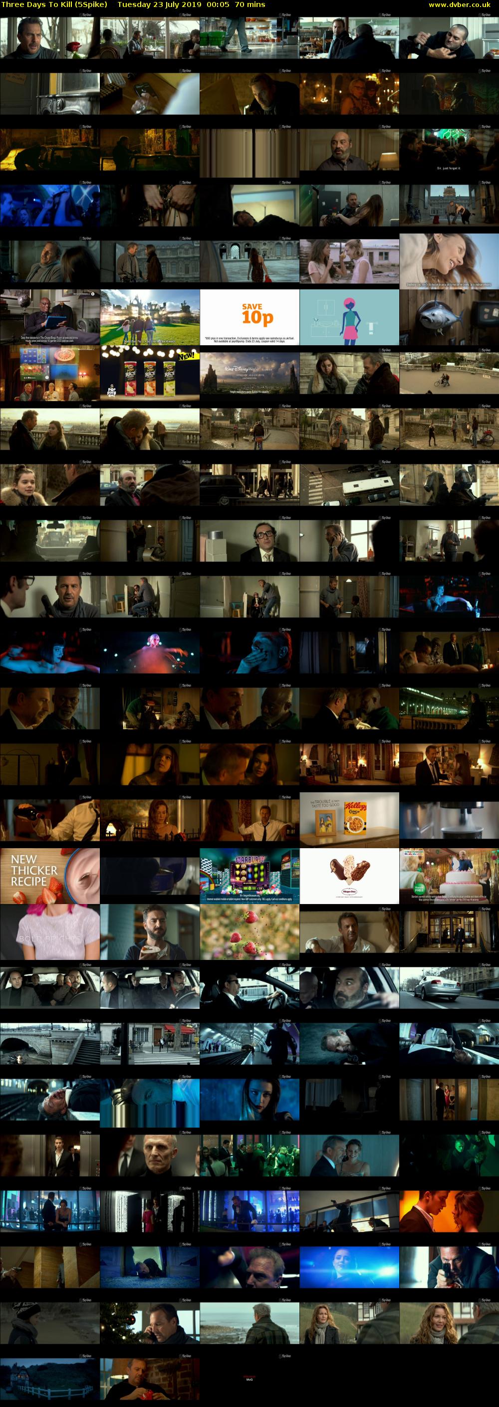 Three Days To Kill (5Spike) Tuesday 23 July 2019 00:05 - 01:15
