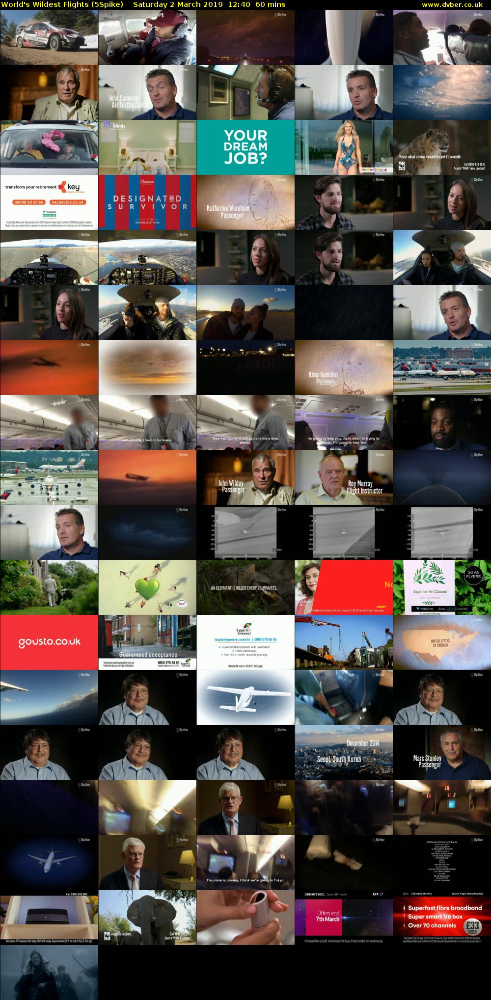 World's Wildest Flights (5Spike) Saturday 2 March 2019 12:40 - 13:40