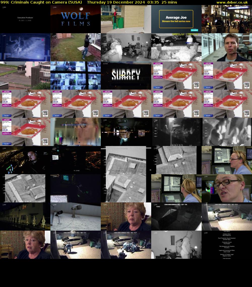 999: Criminals Caught on Camera (5USA) Thursday 19 December 2024 03:35 - 04:00