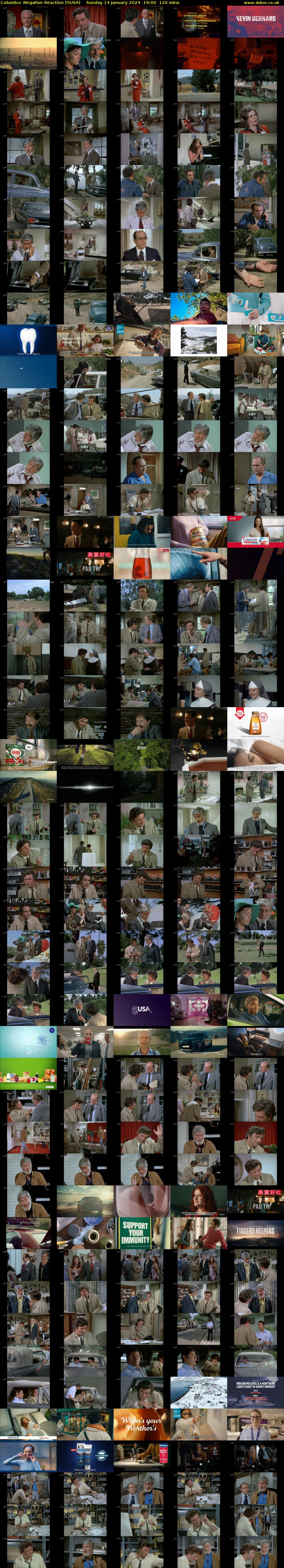 Columbo: Negative Reaction (5USA) Sunday 14 January 2024 19:00 - 21:00