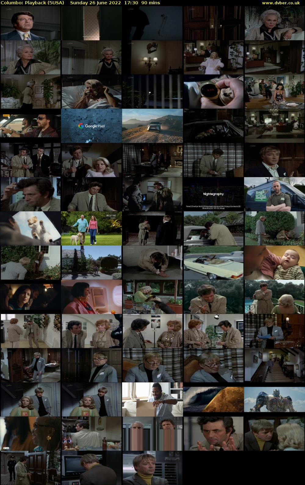 Columbo: Playback (5USA) Sunday 26 June 2022 17:30 - 19:00