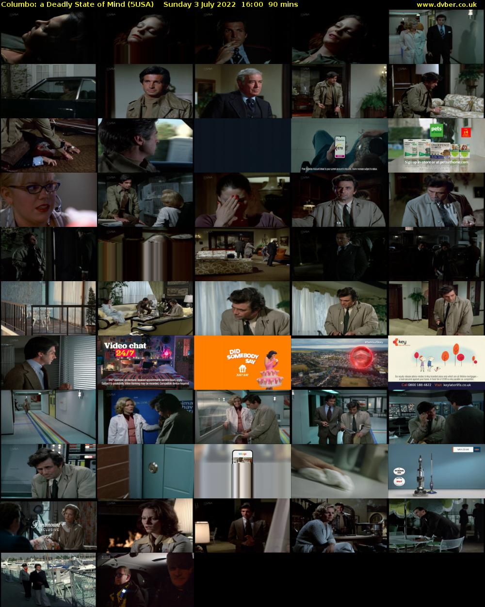 Columbo: a Deadly State of Mind (5USA) Sunday 3 July 2022 16:00 - 17:30
