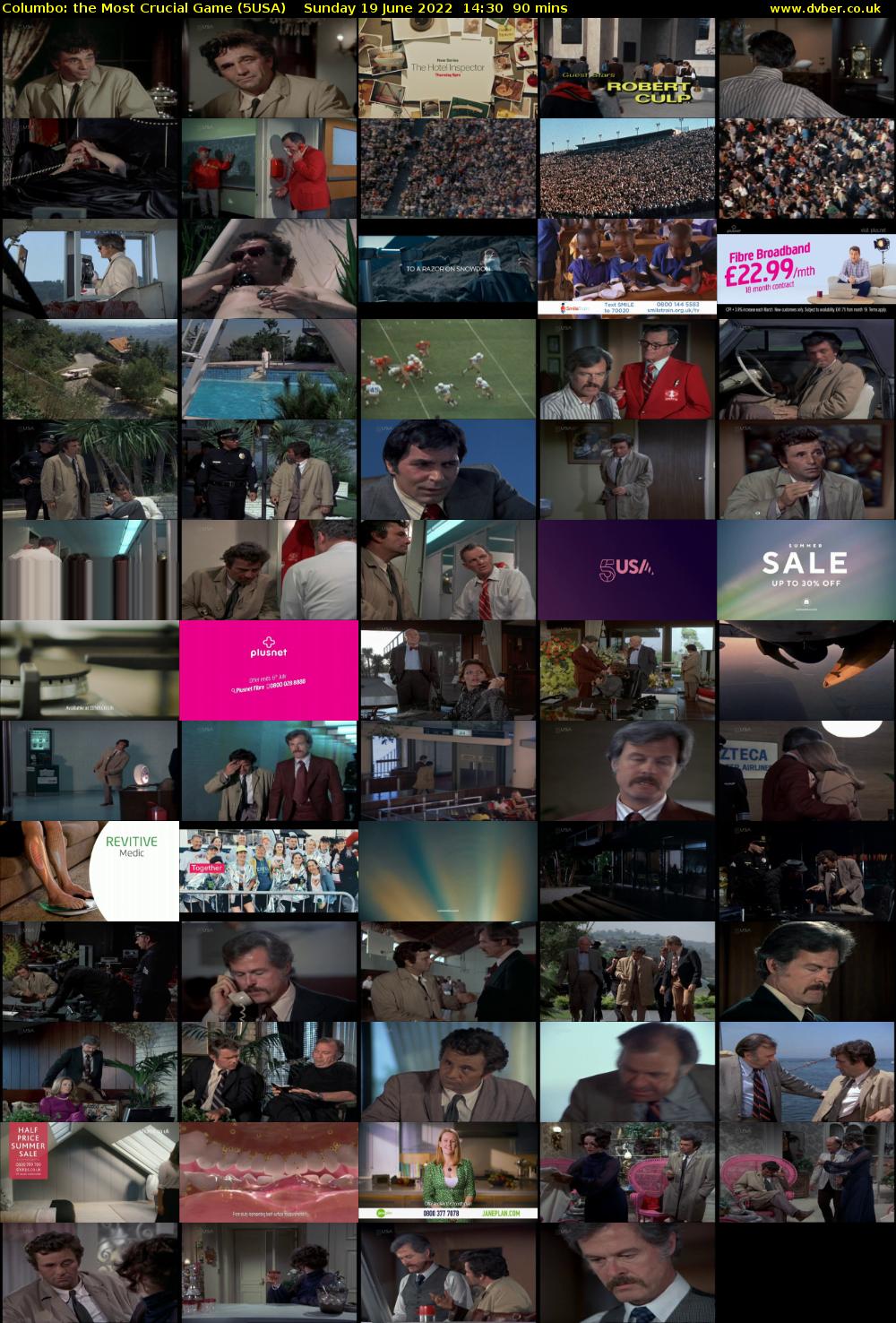 Columbo: the Most Crucial Game (5USA) Sunday 19 June 2022 14:30 - 16:00
