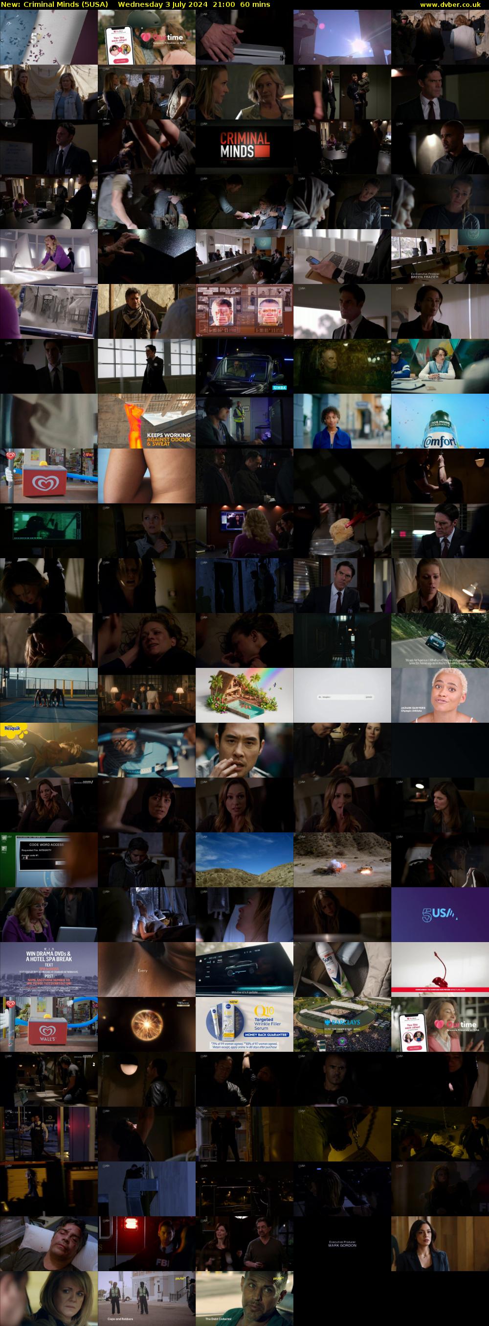 Criminal Minds (5USA) Wednesday 3 July 2024 21:00 - 22:00