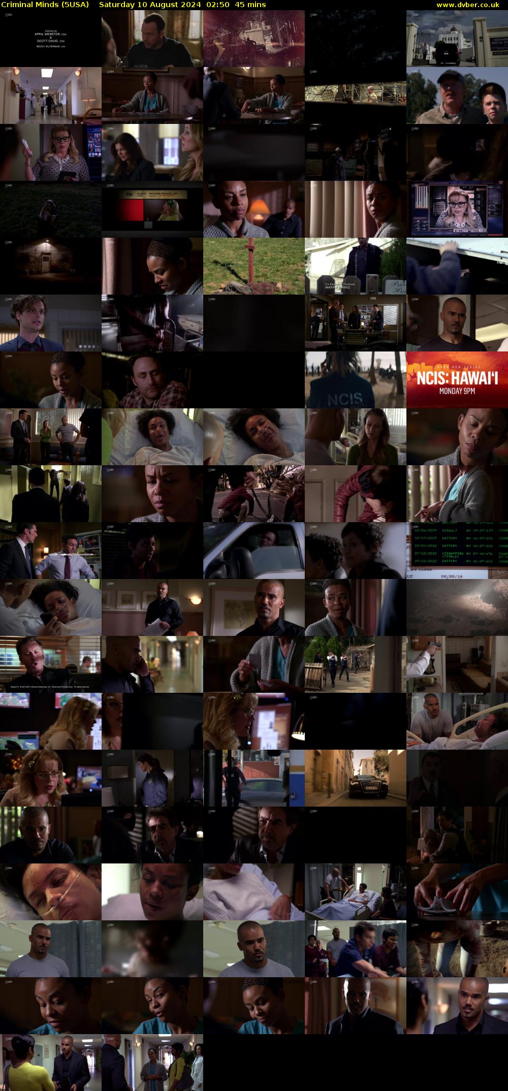 Criminal Minds (5USA) Saturday 10 August 2024 02:50 - 03:35