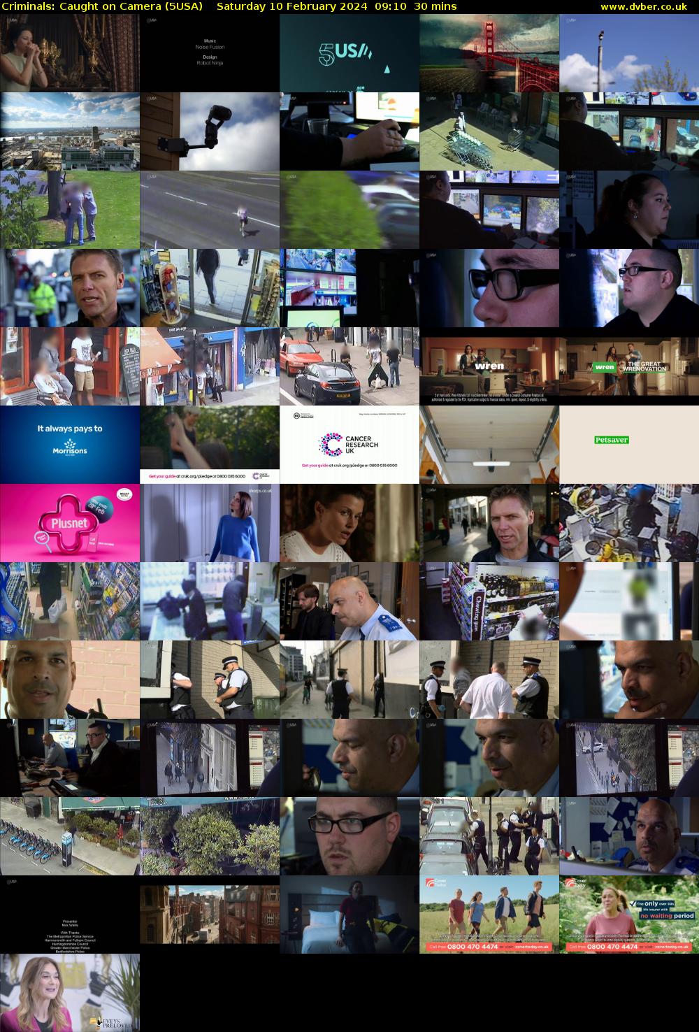 Criminals: Caught On Camera (5USA) Saturday 10 February 2024 09:10 - 09:40