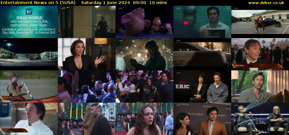 Entertainment News on 5 (5USA) Saturday 1 June 2024 09:00 - 09:10