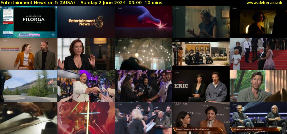 Entertainment News on 5 (5USA) Sunday 2 June 2024 09:00 - 09:10