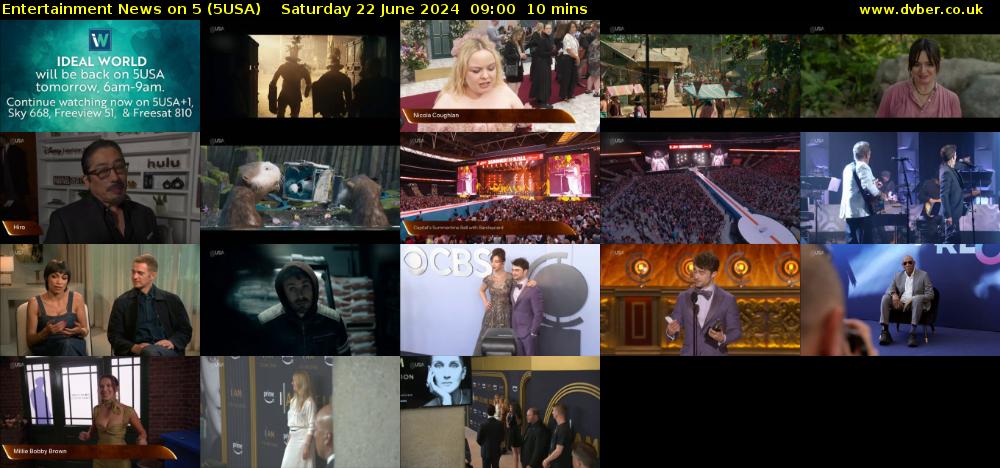 Entertainment News on 5 (5USA) Saturday 22 June 2024 09:00 - 09:10
