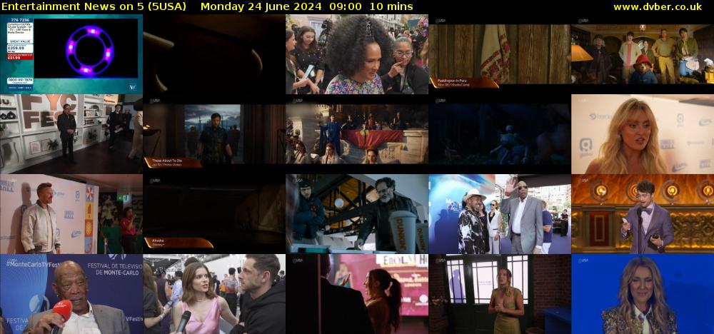 Entertainment News on 5 (5USA) Monday 24 June 2024 09:00 - 09:10